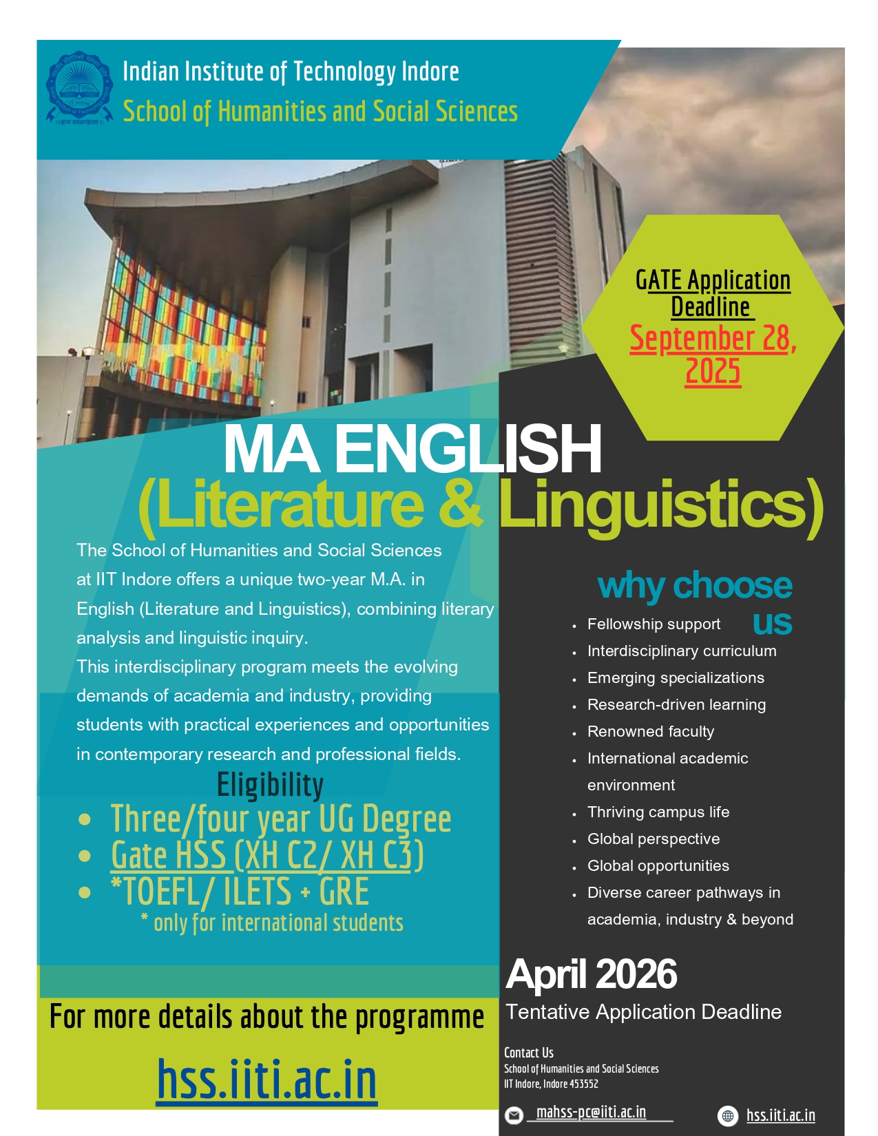  MA Admission Notification 2026!